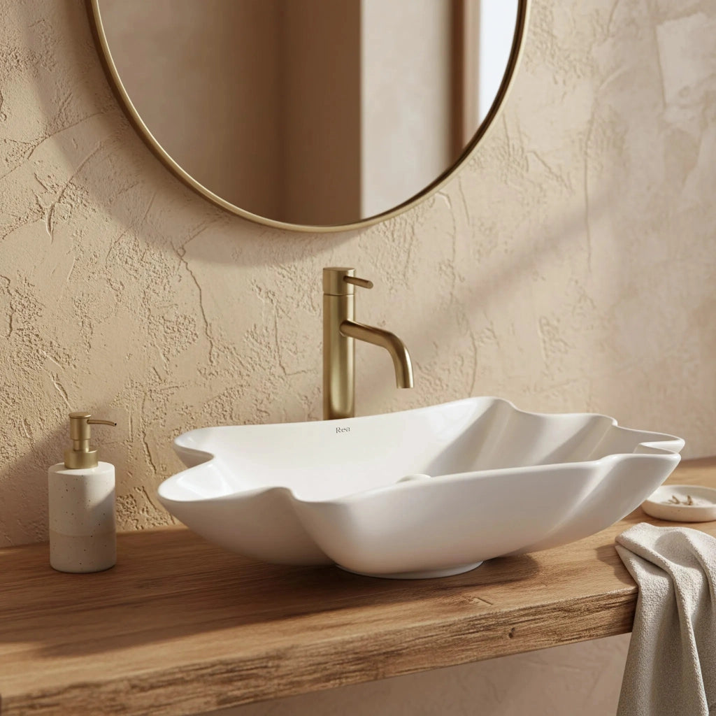 Lavabo Da Appoggio Rea Infinity + Tappo Click-clack