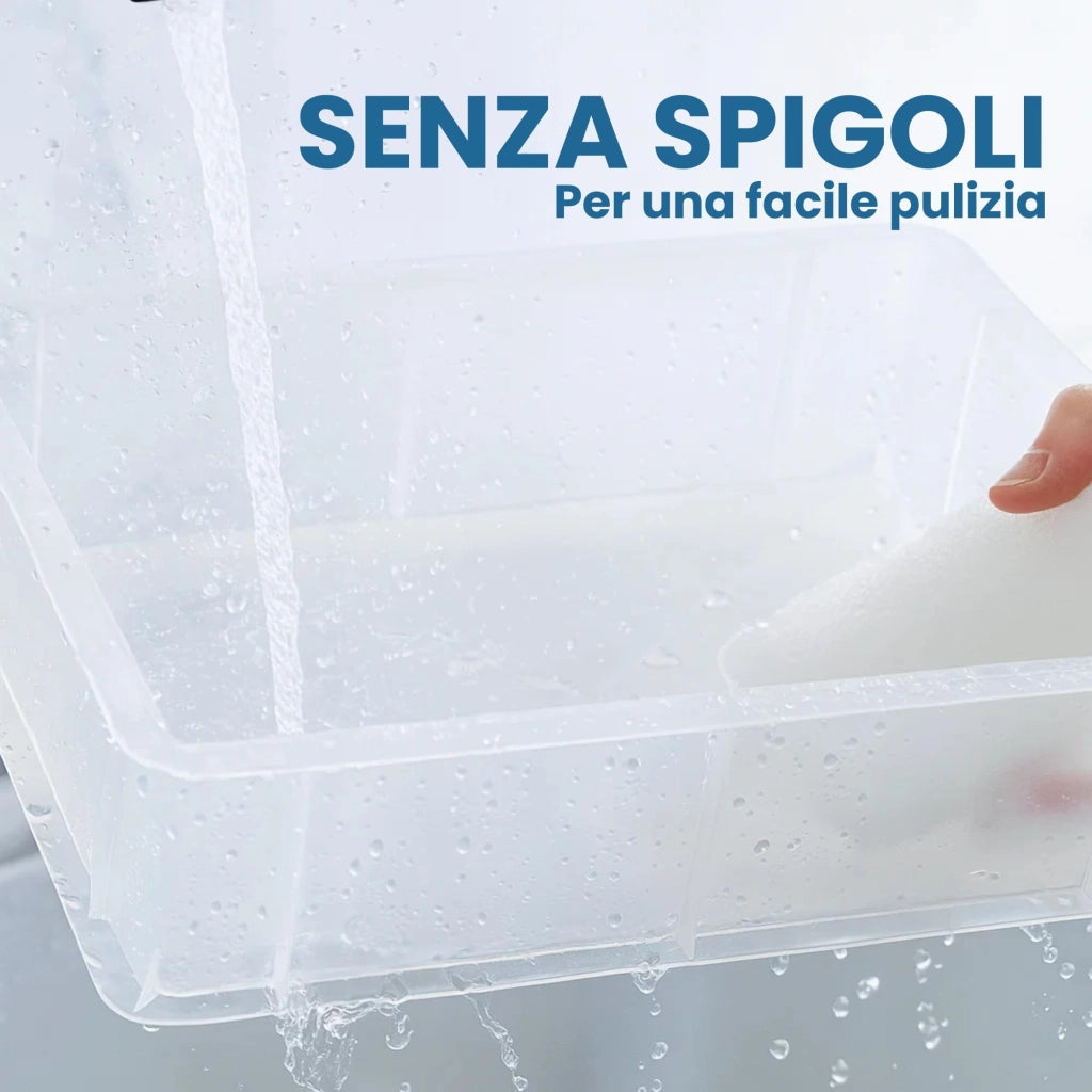 Contenitore per Lievitazione Pizza E Pane BPA-free - Cassette Portaimpasto Certificate di Grado Alimentare - Made in Italy - 10 Box Impilabili 40x30x10 + 10 Coperchi