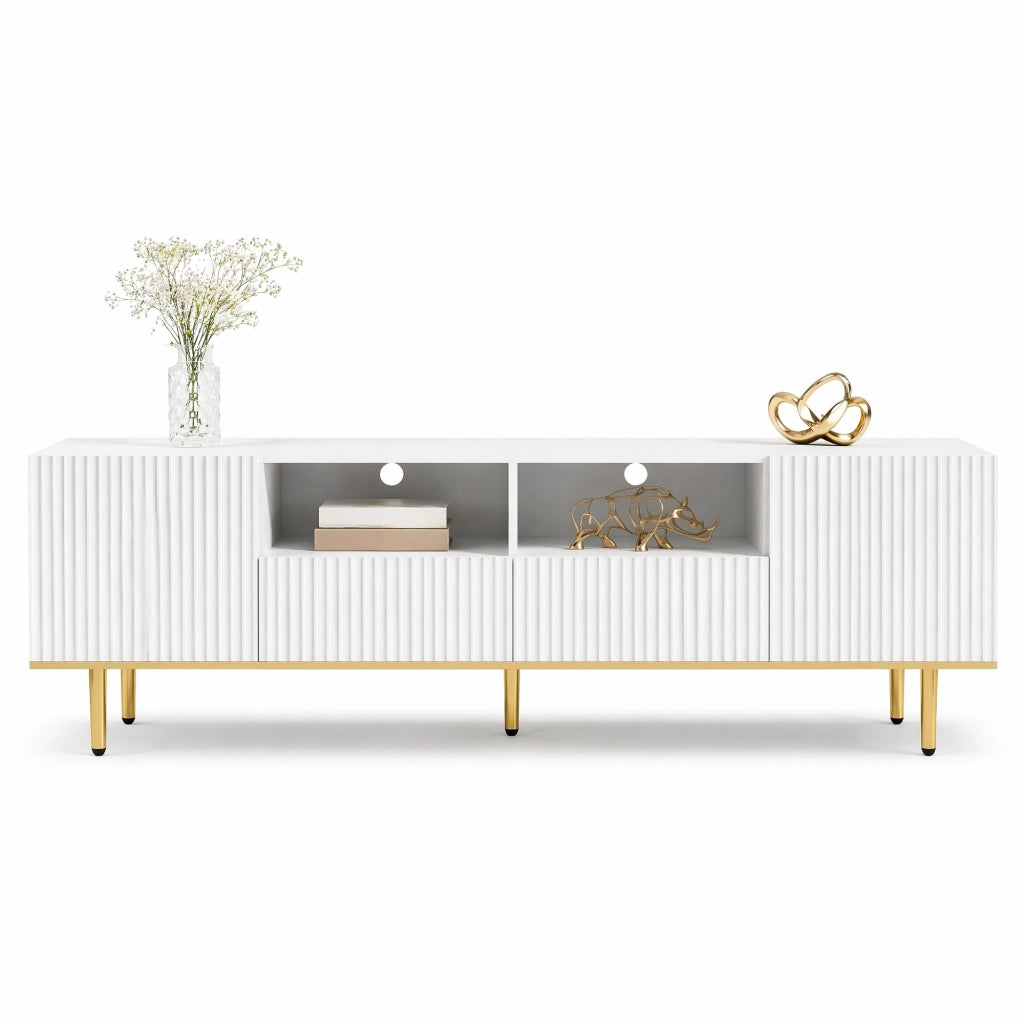 Mobile TV moderno 165x36x55 cm con 2 vani e 2 cassetti