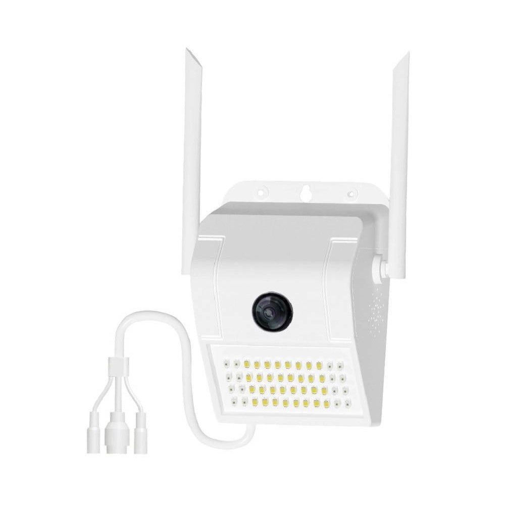 Trade Shop - Ip Camera Wifi Esterno 3mp 1080p Led Lampada Solare Ip66 Telecamera Cam Microsd -