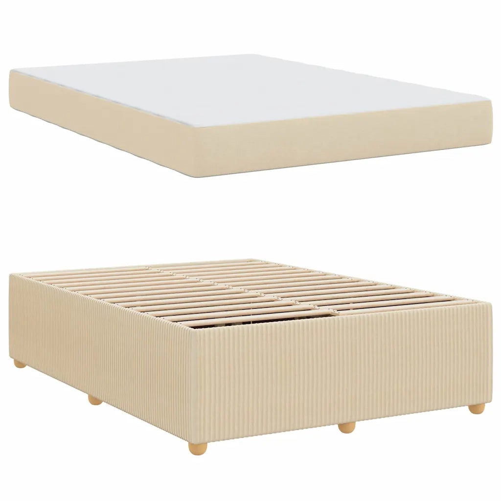 Struttura del letto con materasso-Giroletto Crema 140 x 200 cm Tessuto 925786