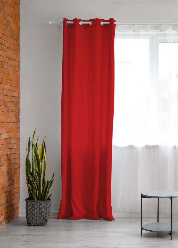 Tenda Semioscurante 140 x 290 Cm Moderne Con Occhielli  Rosso - 2 Tende
