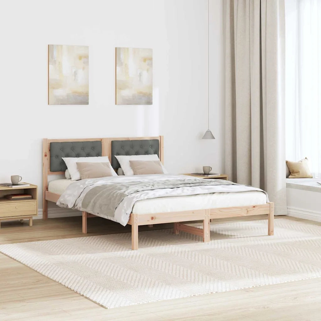 Struttura del letto Grigio scuro 140 x 200 cm Pino massello 878185
