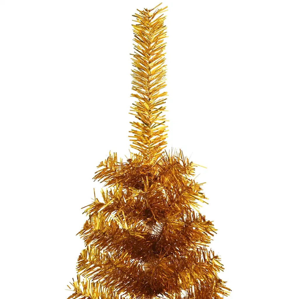 Albero di Natale Artificiale a Metà con Supporto Oro 180 cm PET 344692