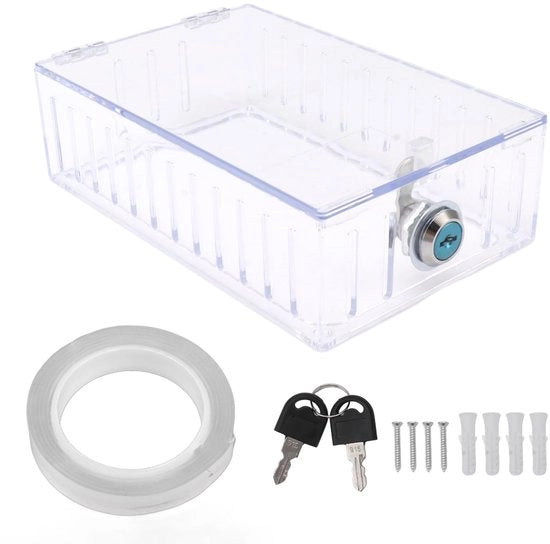 Scatola di Protezione del Termostato Grande Protezione Transparente - Protezione del Termostato - Cassetta Acrilica - Chiave - Accessori - Resistente al Colpo