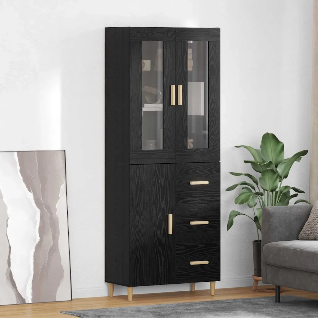 Credenza Rovere Nero 34,5 x 34 x 180 cm Legno multistrato 3416223