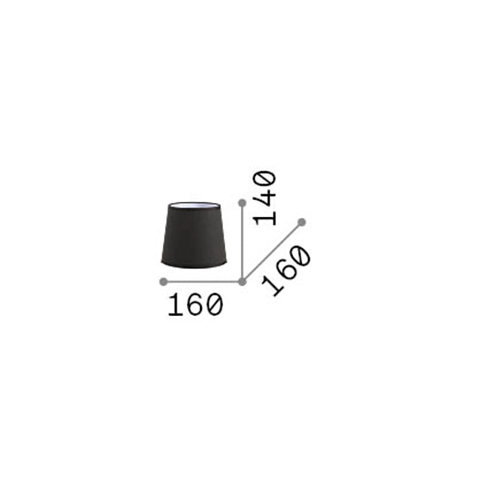 Paralume Cono Set Tessuto Nero D16