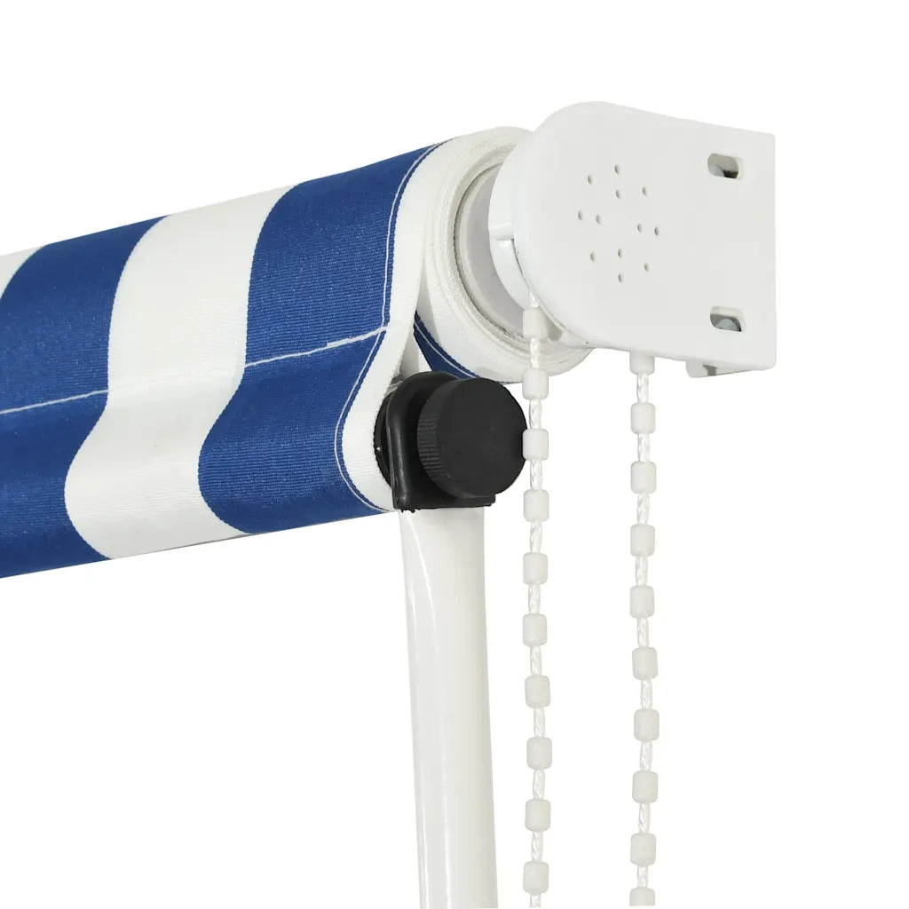 Tenda da Sole Retrattile-Tenda parasole per Patio 400x150 cm Blu e Bianco