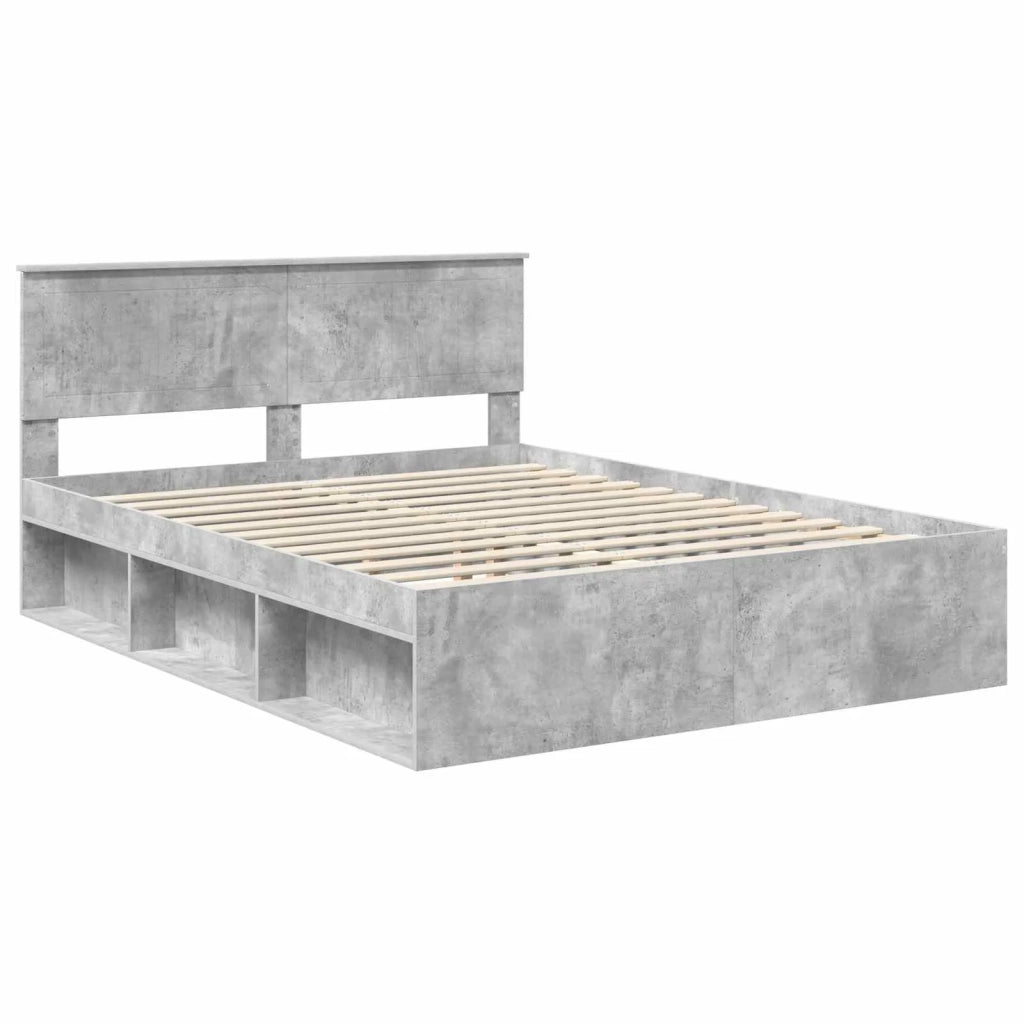Struttura del letto Grigio Concretè 150 x 200 cm Pino massello 3410585