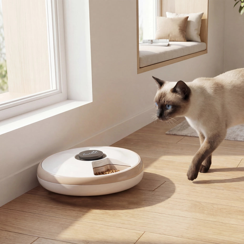 Alimentatore Automatico per Gatti e Cani ¨C zephmum ¨C 6 Ciotole con Timer e Display LED