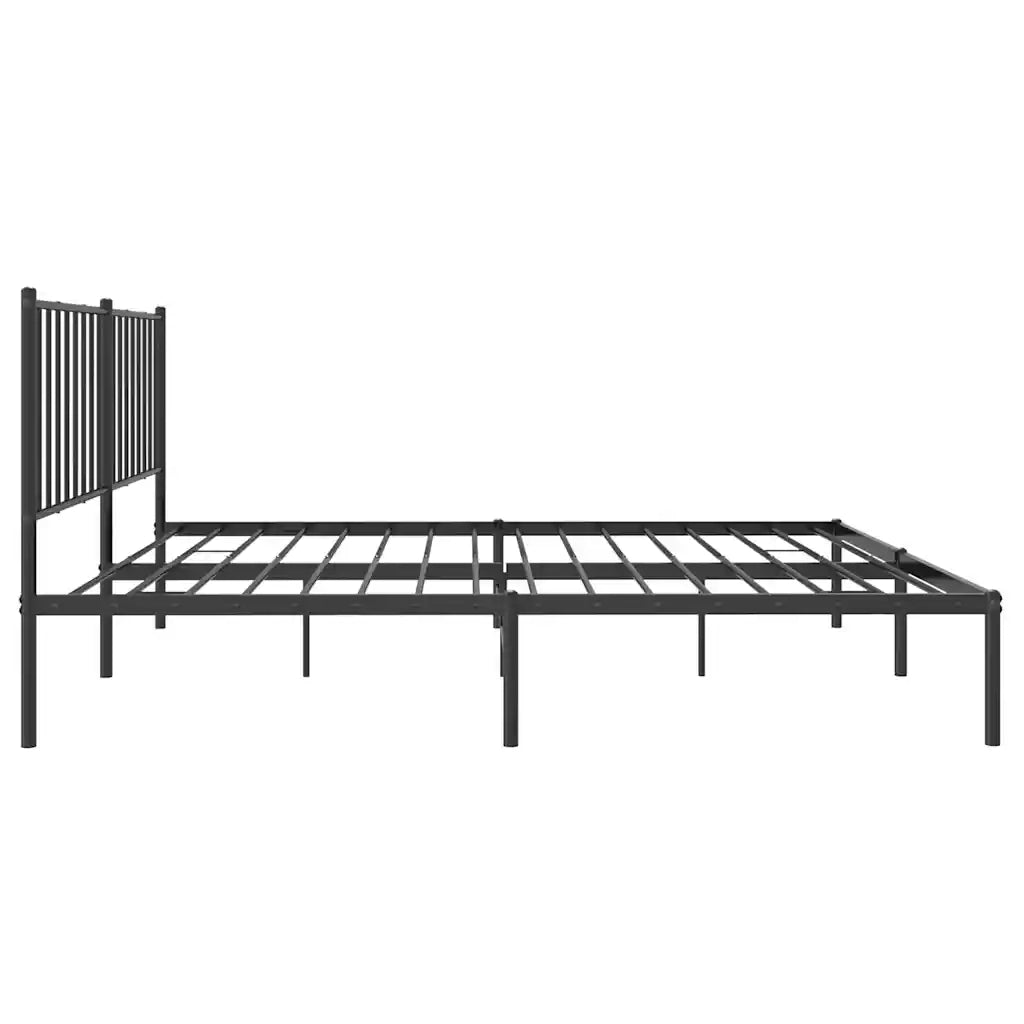 Giroletto con Testiera-Struttura Letto con testiera in Metallo Nero 135x190 cm 144470