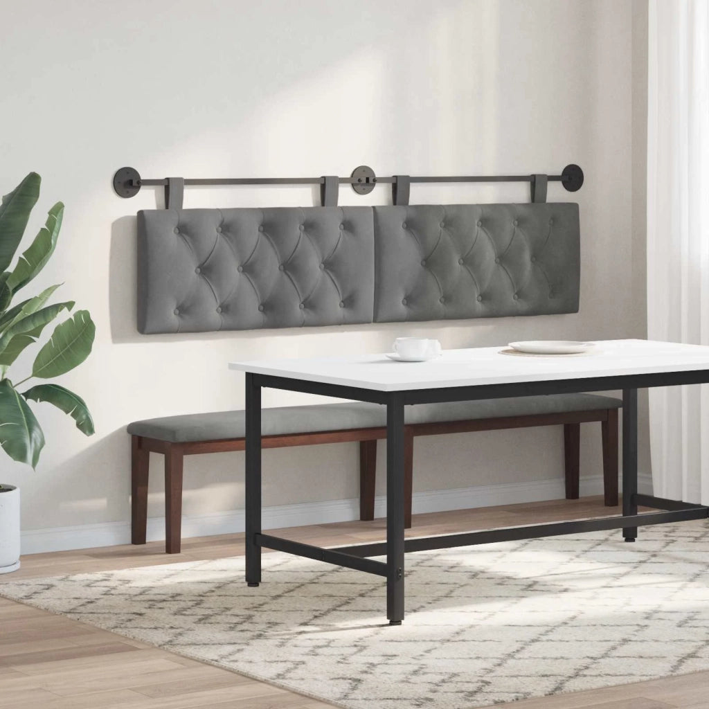 Testiera | Testata sospesa Con luce LED Grigio Scuro Velluto
