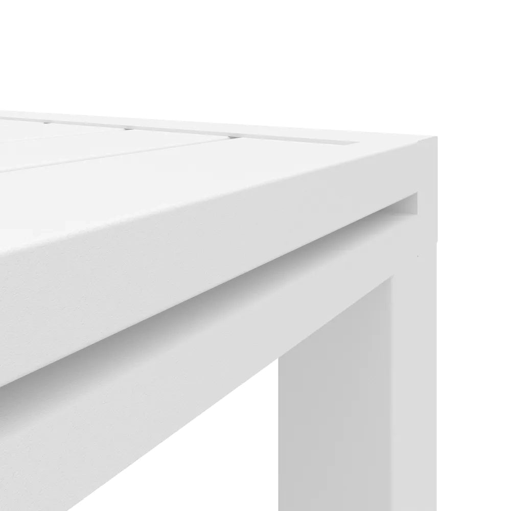 Set da esterno bianco con tavolo allungabile 140/210x75cm e 4 sedie in alluminio | Zenor