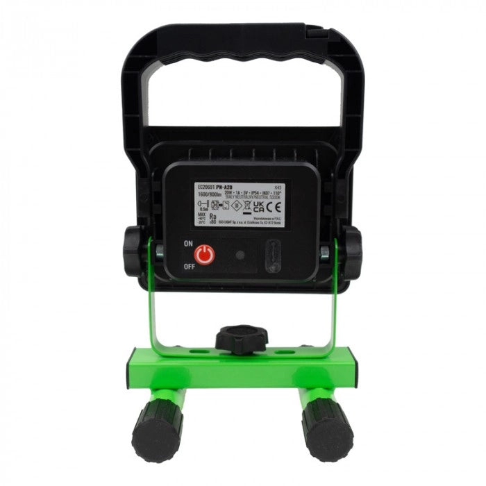 Faro LED portatile ricaricabile 20W 1600lm 5000K IP54