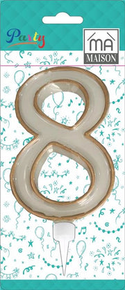 MA MAISON MAXI CANDELA NUMERO "8" ORO
