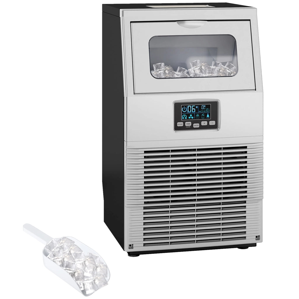Macchina per ghiaccio cubetti ¨C Minimal ¨C LED, display, argento