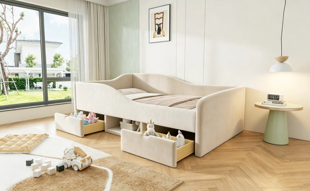 letto imbottito velluto beige 98 x 201 cm