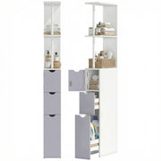 Colonna bagno salvaspazio ¨C Xylo ¨C legno grigio con ripiani cassetti ante 15x33x136.8cm