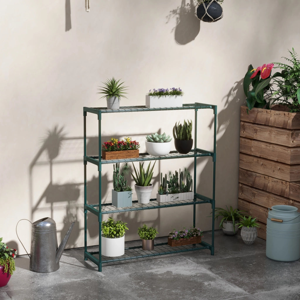 Portapiante 4 livelli ¨C zephmum ¨C acciaio verde 89x28x107 cm