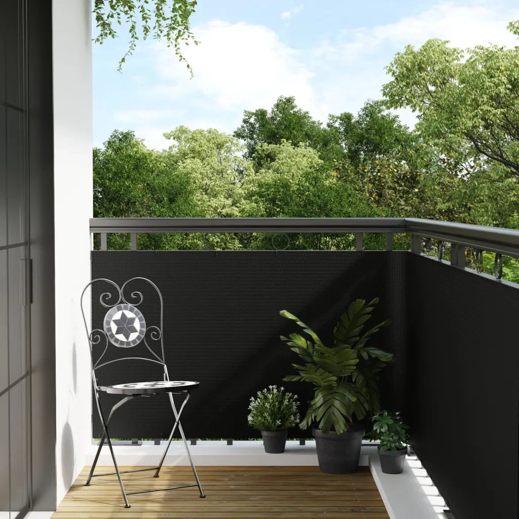 Schermo da balcone | Paravento da Balcone Nero 400x80 cm in Polyrattan