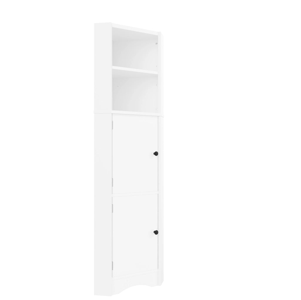 Mobile bagno angolare triangolare 51,7x32x155,4 cm in MDF bianco