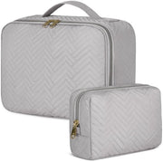 Tas da trucco per viaggio per donna 2 pezzi Nero (grigio)