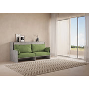 Letto singolo a scomparsa Kando con divano con materasso , verde - Cemento