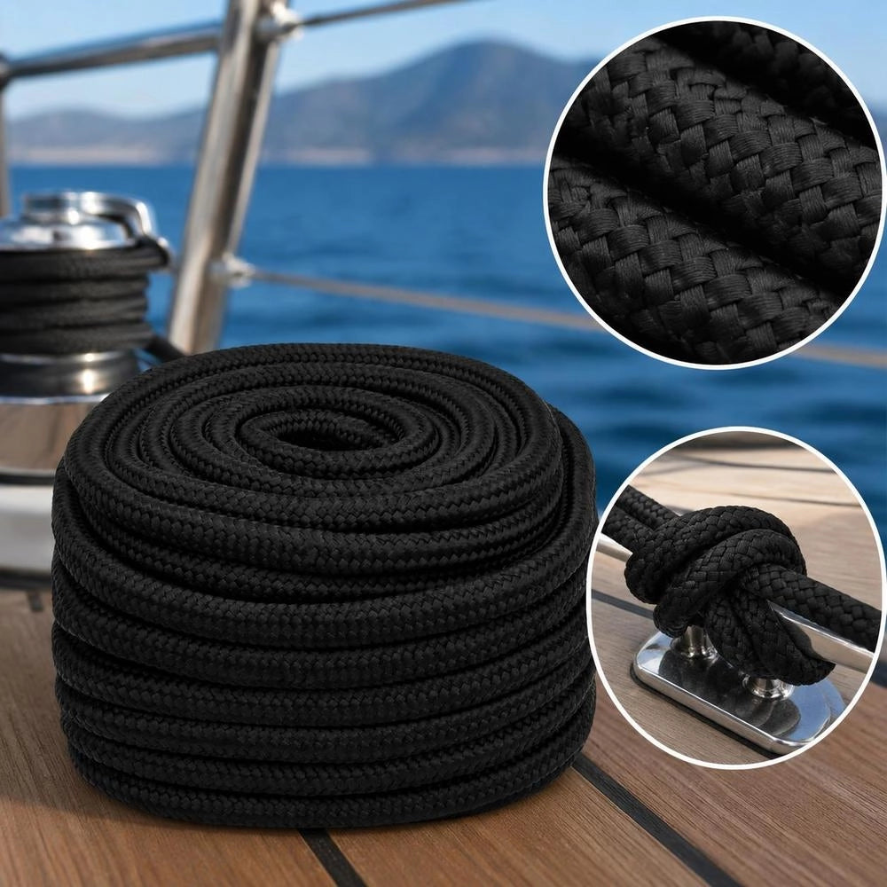 Boat Rope, Black, 20 Mm, 100 M, Polypropylene