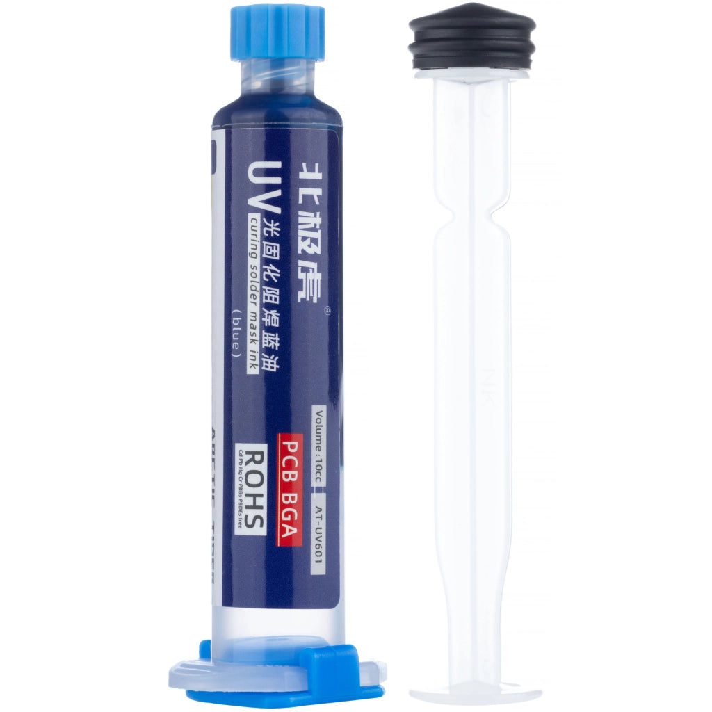 Soldermaska Blu 10ml con Pistone – Protezione PCB, Isolante, Rapida Polimerizzazione UV | Capacità 10ml