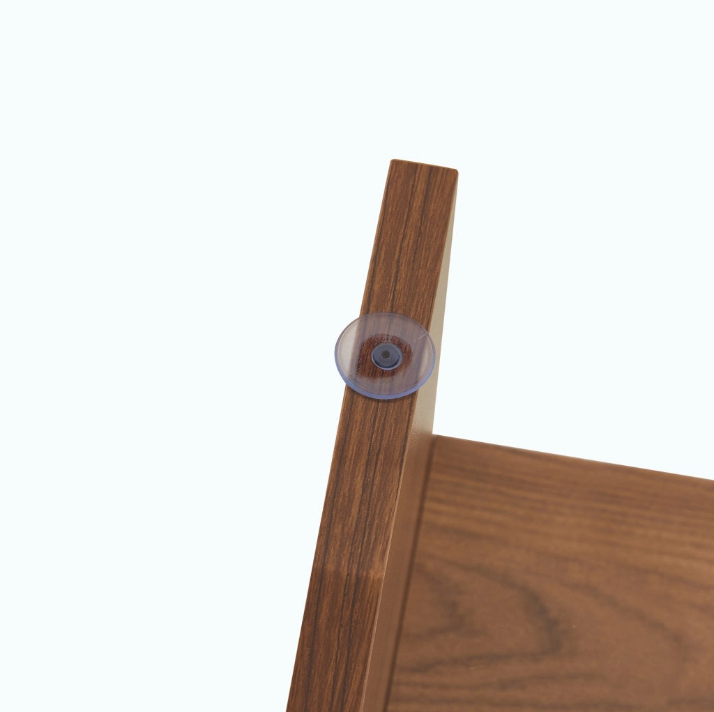 Tavolino da salotto quadrato 80x80 cm in vetro e MDF effetto noce HOMVRA