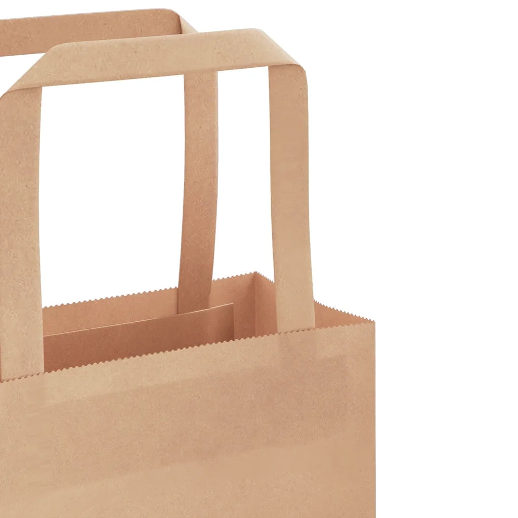 Sacchetti di Carta 50 pz con Manici Marrone 32x12x42 cm 4101802