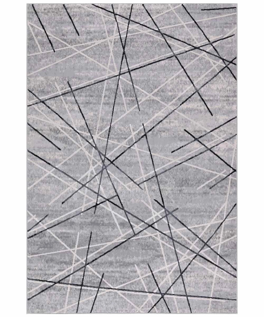 Tappeto NEVADA 9244 grigio cm.240x340 stile moderno righe astratte