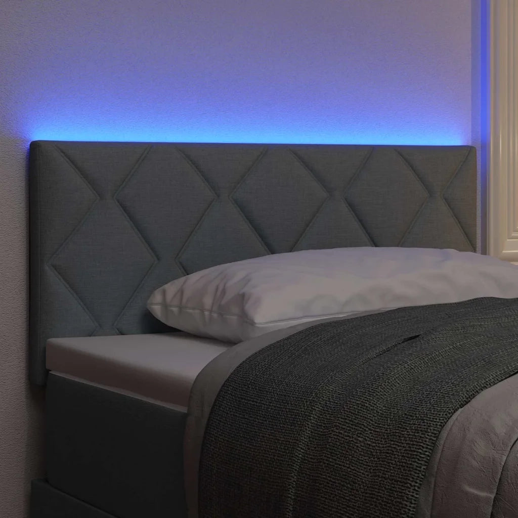 Testiera | Testata LED Grigio chiaro 90 cm Tessuto
