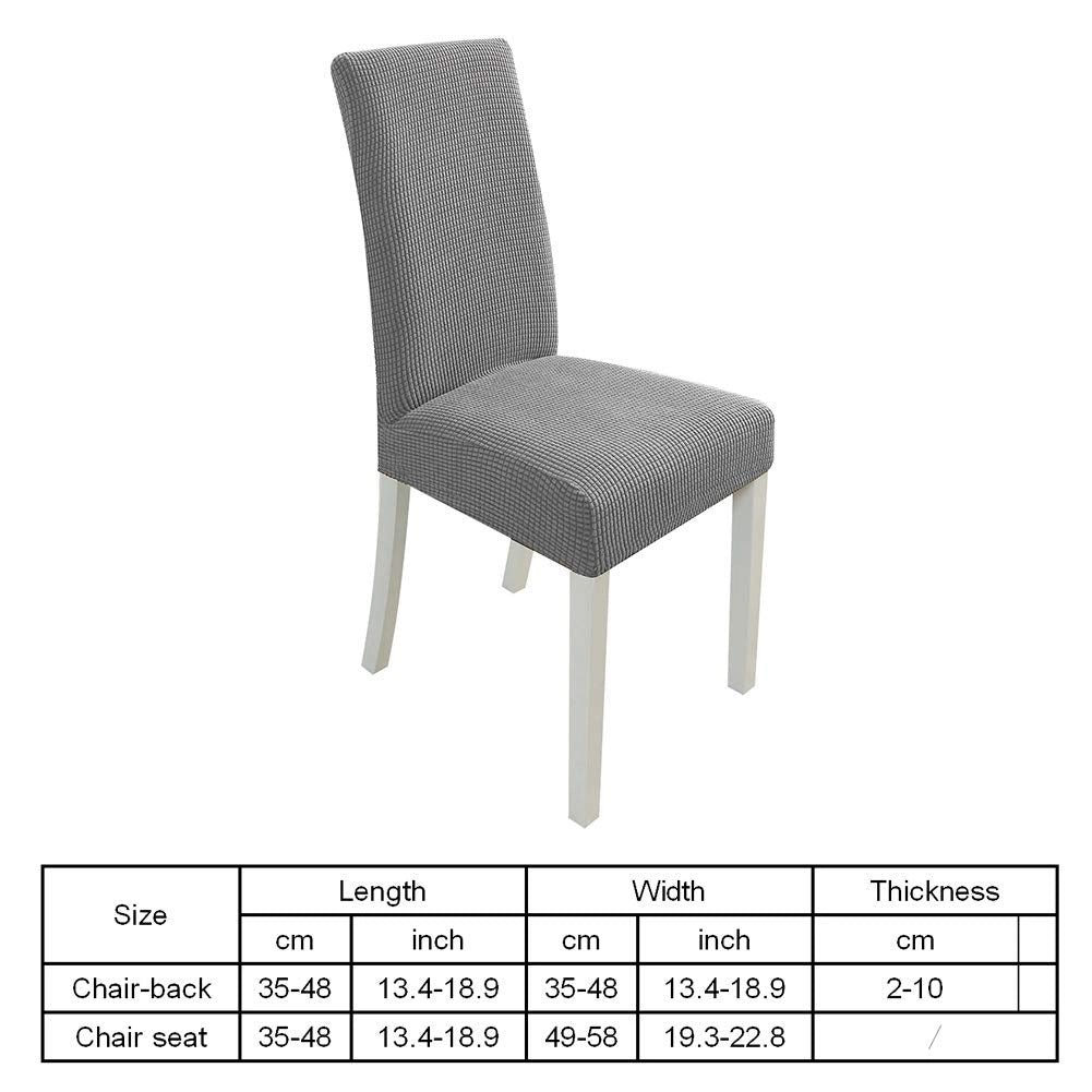 Copertura elastica per sedie, colore grigio, set da 4, per sedie da pranzo