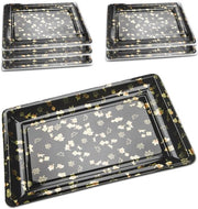 Servizio da tavola con coperchio in plastica a 6 pezzi, contenitori per pasti, contenitore per pasti riutilizzabile, contenitori per pasti, contenitore per cibo per occasioni speciali, buffet, sushi (39 x 27 x 6 cm)