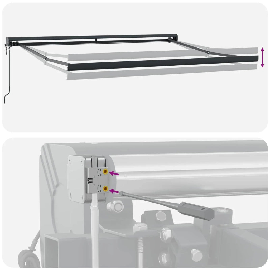 Tenda retrattile Grigio chiaro e bianco 400 × 300 cm 3426084