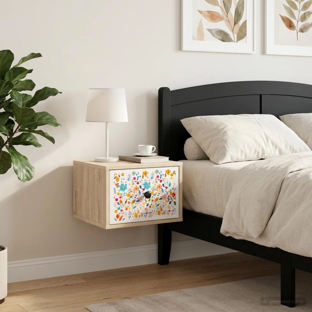 Mobiletto da comodino a parete MAINZ Rovere Sonoma 8007489