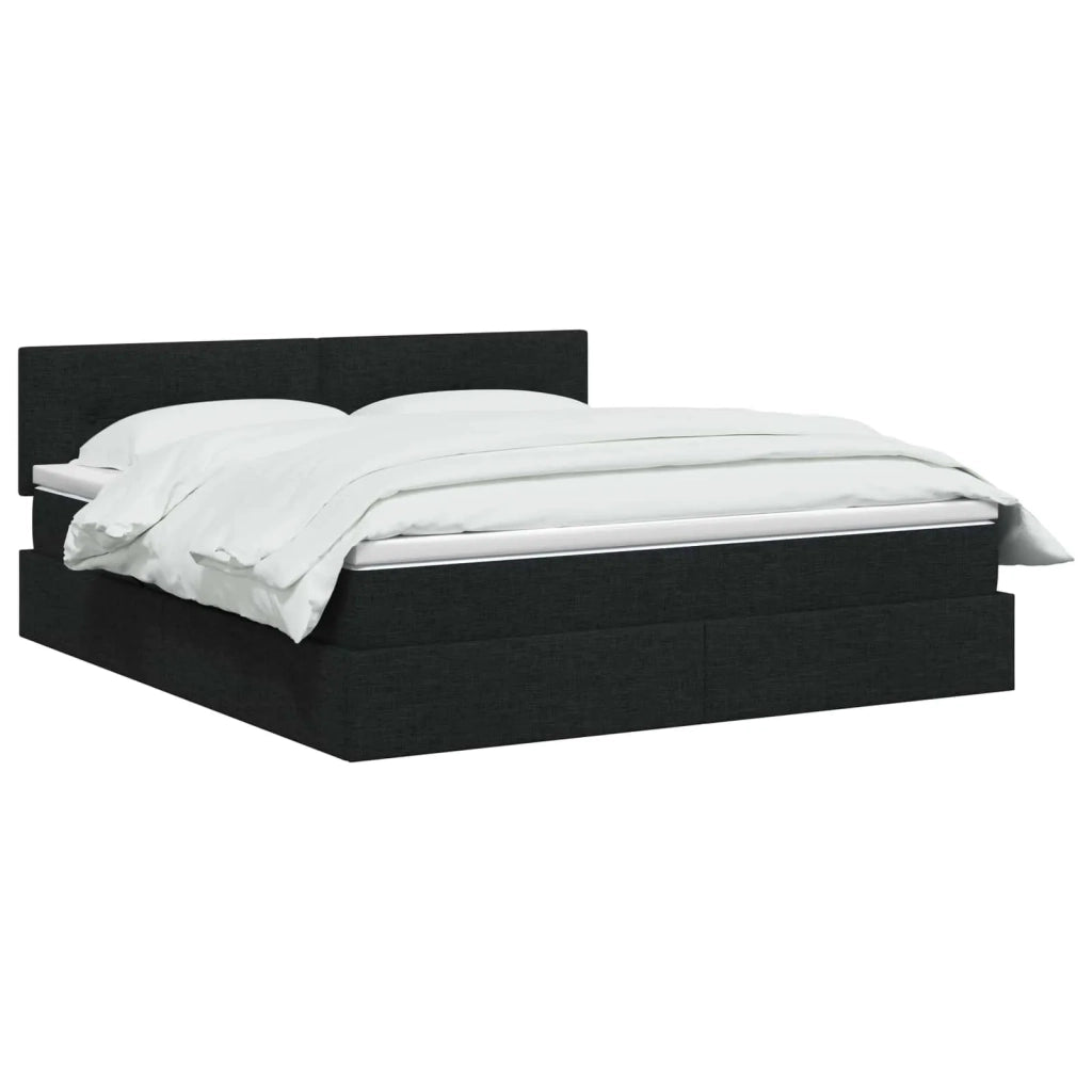 Letto con contenitore e materasso Nero 160 x 200 cm Velluto 3458633
