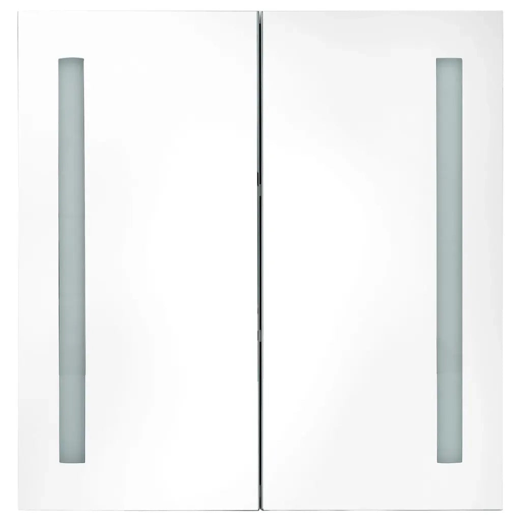 Armadietto Bagno con Specchio e LED 60x14x62 cm 285125