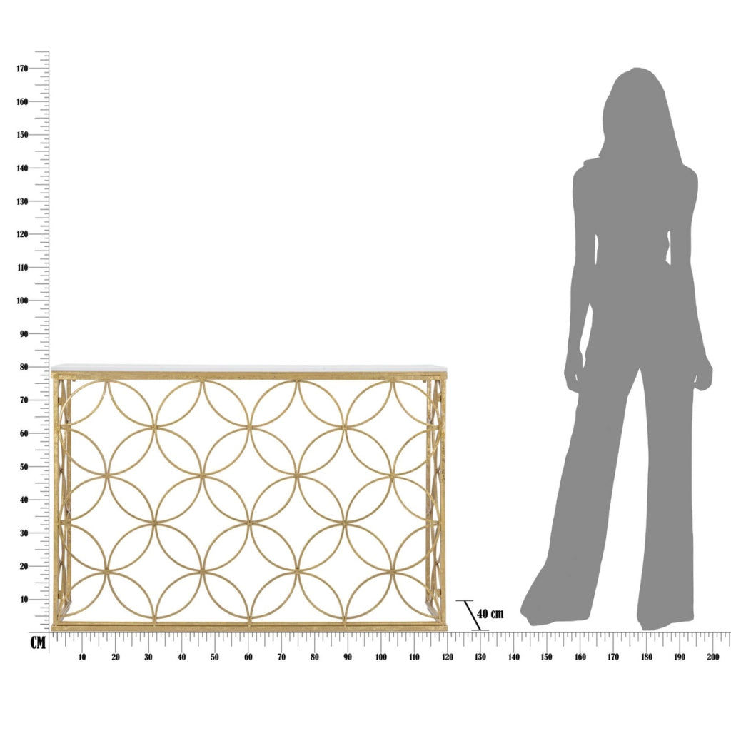 Tavolo Consolle VKH619, Oro, Marmo, 120x40x80 cm
