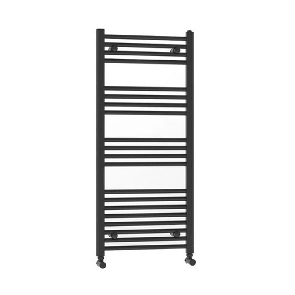 Termoarredo bagno H 112 x L 45 cm in acciaio nero opaco