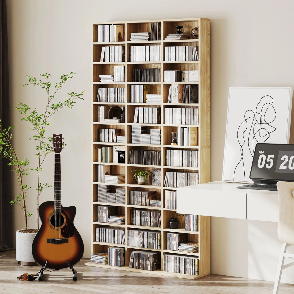 Libreria per CD e DVD ¨C zephmum ¨C 36 scomparti, quercia