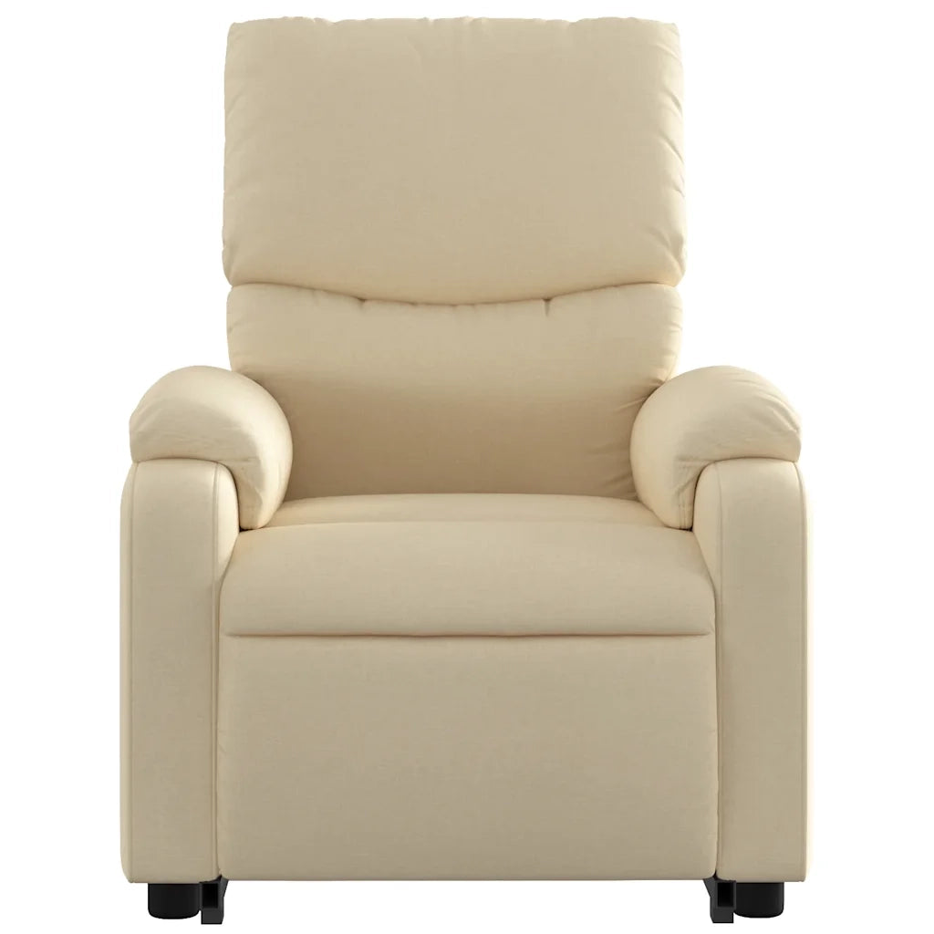 Poltrona Alzapersona Reclinabile Elettrica Crema in Tessuto 3204857