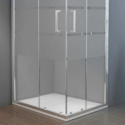 Box doccia angolare 70x120 cm doppio scorrevole in cristallo serigrafato Ted