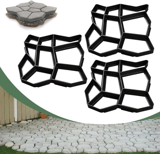 Set di 3 pannelli di plastica per pavimentazione di giardino su suolo cementato – Soluzione pratica per pavimentazioni di giardino, resistente all'usura e alla corrosione