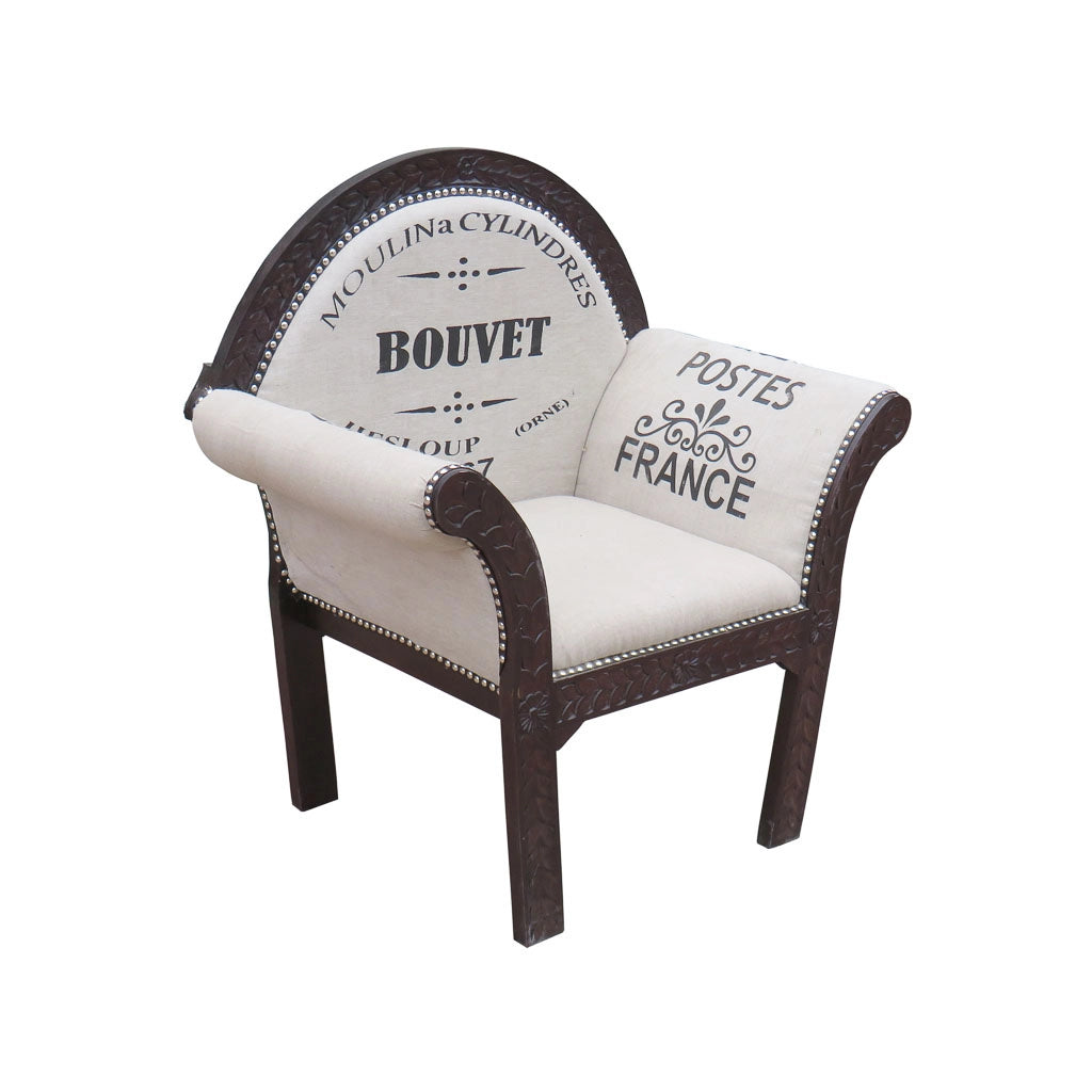 Poltrona imbottita bianca 89x61x100h