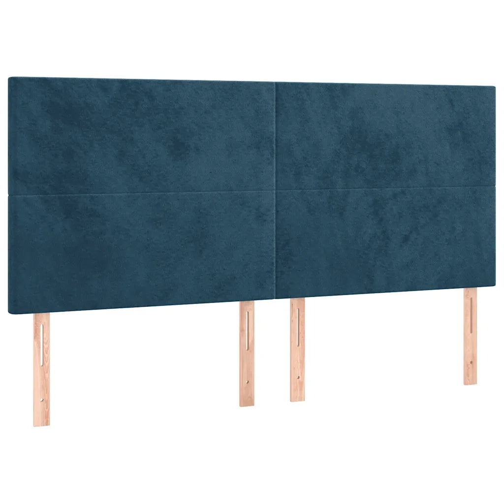 Letto a Molle con Materasso e LED Blu Scuro 180x200 cm