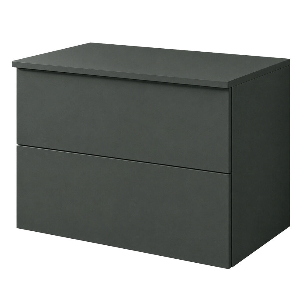 Mobile bagno sospeso 80 cm verde portalavabo due cassetti Tierra