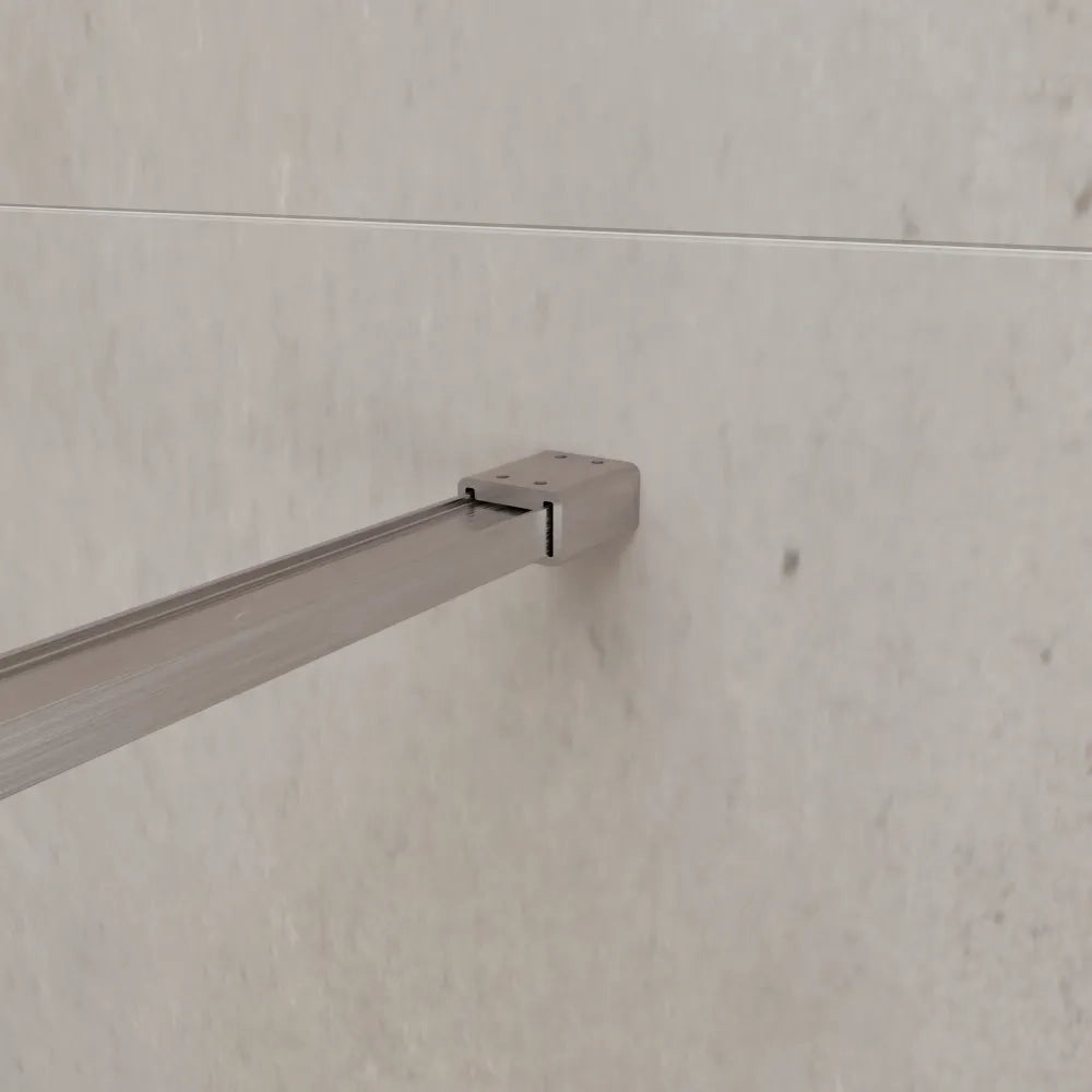 Doccia walk-in arco 120cm con profilo nickel spazzolato vetro trasparente 8mm easy clean h200| Nusa