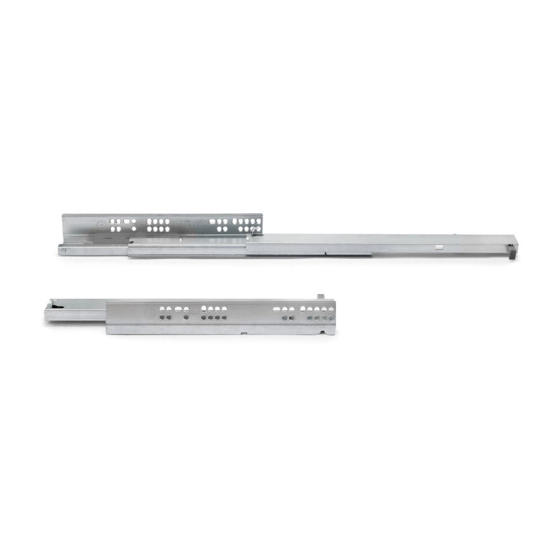 Set di guide per cassetti a scomparsa Silver, estrazione totale, con chiusura soft e aggancio, profondità 290 mm, Acc..